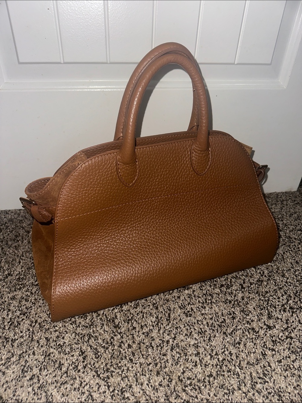 NWOT- Anna Paola-The Row Margaux Pebbled Italian Leather Satchel Bag